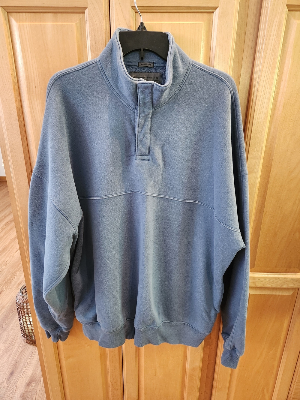 Abercrombie & Fitch Men's  Quarter-Zip Pullover - Slate Blue